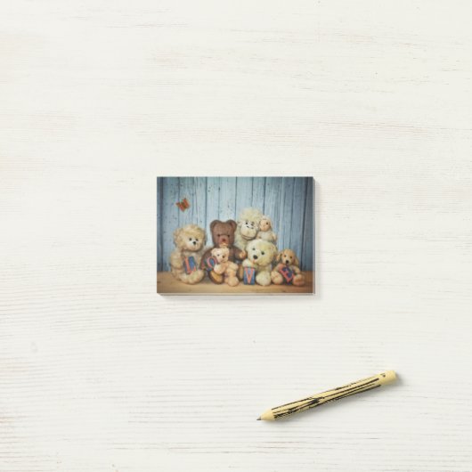 Teddy mit Freunde Post-it® Notes (Op bureau)