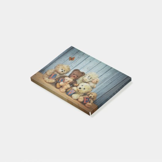Teddy mit Freunde Post-it® Notes (Schuin)