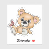 Teddy mit Schmetterling Sticker (Vel)