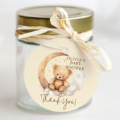 Teddy Moon Baby shower Favor Gift Label