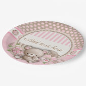 Teddy nieuwe baby papieren bordje (Gekanteld)