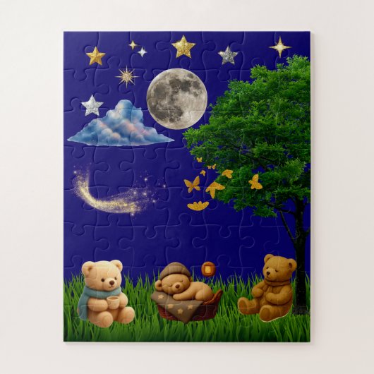 Teddy Night Park Esthetische Legpuzzel (Verticaal)