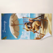 Teddy op het strand - Beer handdoeken voor de zome (Voorkant)