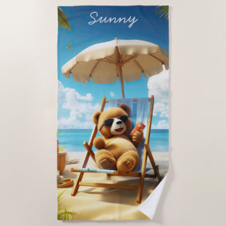 Teddy op het strand - Beer handdoeken voor de zome