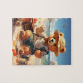 Teddy op het strand! Teddy Bear puzzel Legpuzzel (Horizontaal)