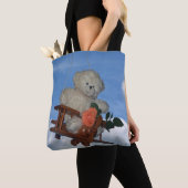Teddy op reis tote bag (Dichtbij)