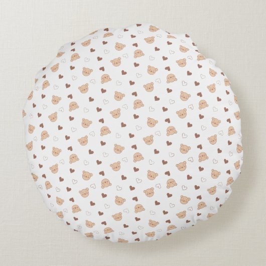 Teddy Patroon met Harten Rond Kussen (Achterkant)