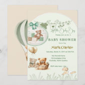 Teddy Picknick Baby Shower Uitnodiging (Voorkant / Achterkant)