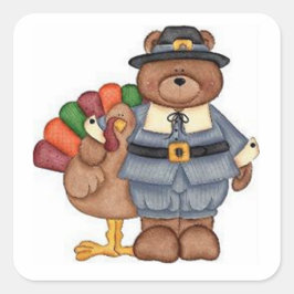 Teddy Pilgrim en Turkije Vierkante Sticker