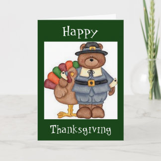 Teddy Pilgrim en Turkije Wenskaart Feestdagen Kaart