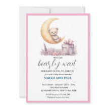 Teddy Pink Bear We Can Bearly Wait 