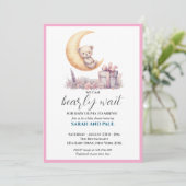 Teddy Pink Bear We Can Bearly Wait Kaart (Staand voorkant)