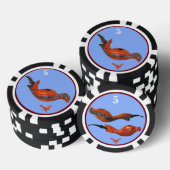 Teddy Poker Chip Blauw Drie Spyhoppers (lichter)3 (Opstapeling)