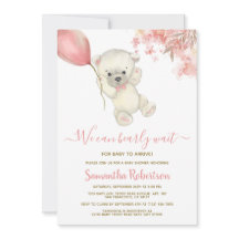 Teddy Polar Beer Pink Balloon Baby shower