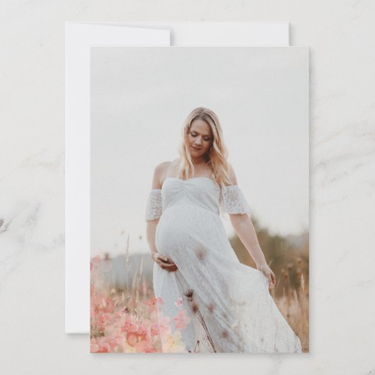 Teddy Polar Beer Pink Balloon Baby shower Kaart (Achterkant)