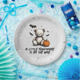 Teddy Pumpkin-Baby shower Papieren Bordje