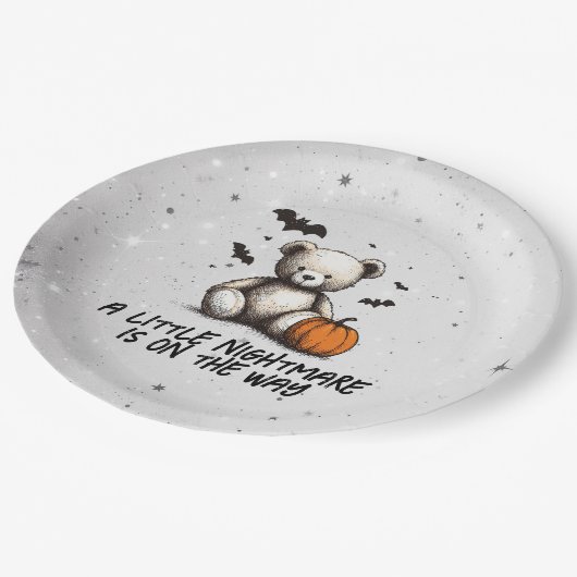 Teddy Pumpkin-Baby shower Papieren Bordje (Gekanteld)