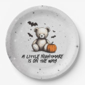 Teddy Pumpkin-Baby shower Papieren Bordje (Voorkant)