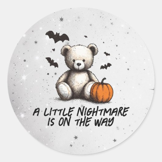 Teddy Pumpkin-Baby shower Ronde Sticker (Voorkant)