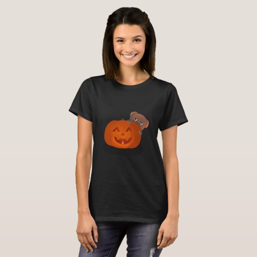 Teddy & Pumpkin Cute Halloween Shirt (Voorkant volledig)