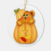 Teddy Pumpkin Keramisch Ornament (Links)