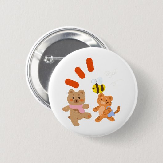 teddy ronde button 5,7 cm (Voorkant /achterkant)