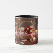 Teddy Roos Mand Basket Romantische Valentijn Morge Mok (Midden)
