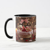 Teddy Roos Mand Basket Romantische Valentijn Morge Mok (Links)