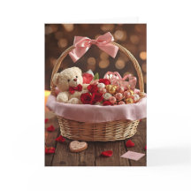 Teddy Roos Mand Romantische Valentijn Liefde Groet