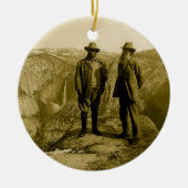 Teddy Roosevelt en John Muir bij Glacier Point Keramisch Ornament (Voorkant)