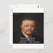 Teddy Roosevelt "Feet on Ground" Wisdom Quote Gift Briefkaart (Voorkant / Achterkant)