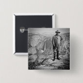 Teddy Roosevelt Glacier Point Yosemite Valley CA Vierkante Button 5,1 Cm (Voorkant /achterkant)