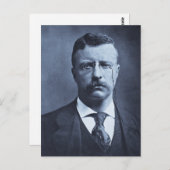 Teddy Roosevelt  Glass Magic Lantern Slide Briefkaart (Voorkant / Achterkant)