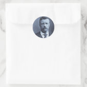 Teddy Roosevelt  Glass Magic Lantern Slide Ronde Sticker (Tas)