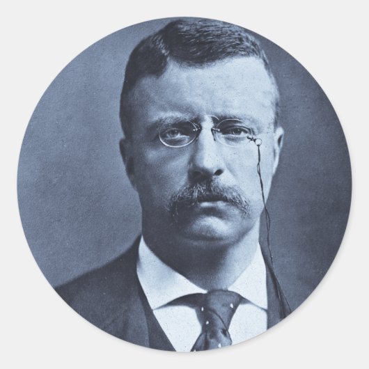 Teddy Roosevelt  Glass Magic Lantern Slide Ronde Sticker (Voorkant)