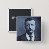 Teddy Roosevelt Glass Magic Lantern Slide Vierkante Button 5,1 Cm (Voorkant /achterkant)