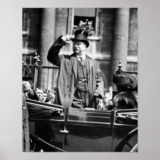 Teddy Roosevelt gooide zijn Pet naar een kruid Poster (Voorkant)
