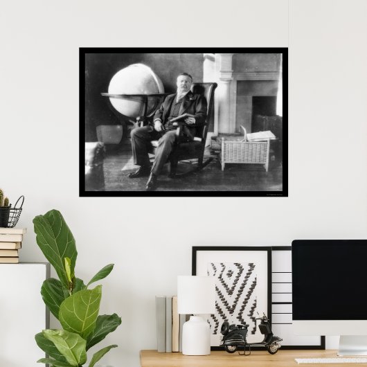 Teddy Roosevelt in Repose 1908 Poster (Thuiskantoor)
