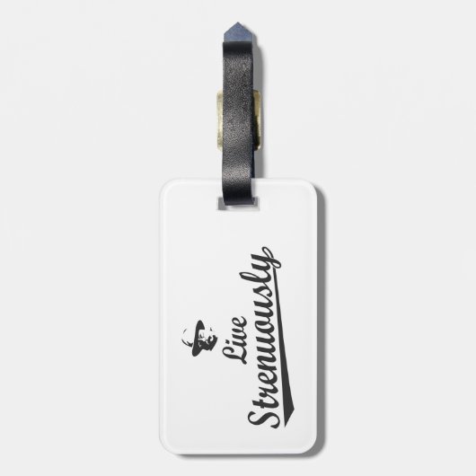 Teddy Roosevelt Live Strenuous Bagagelabel (Achterkant verticaal)