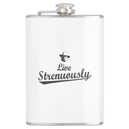 Teddy Roosevelt Live Strenuous Heupfles (Voorkant)