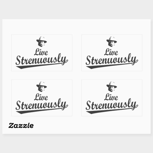 Teddy Roosevelt Live Strenuous Rechthoekige Sticker (Vel)