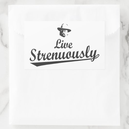 Teddy Roosevelt Live Strenuous Rechthoekige Sticker (Tas)