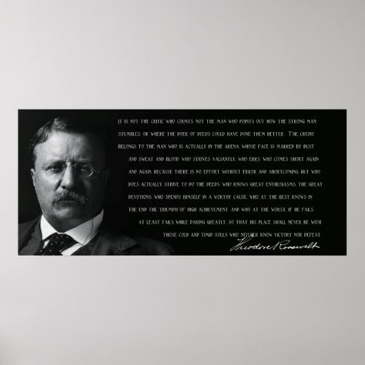 TEDDY ROOSEVELT - MAN in de ARENA - 1910 Poster (Voorkant)