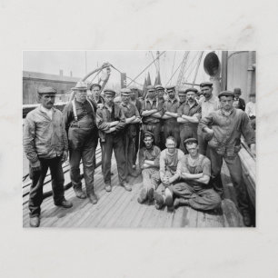 Teddy Roosevelt met Crew, begin jaren 1900 Briefkaart