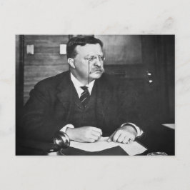 Teddy Roosevelt op het werk in 1912 Briefkaart