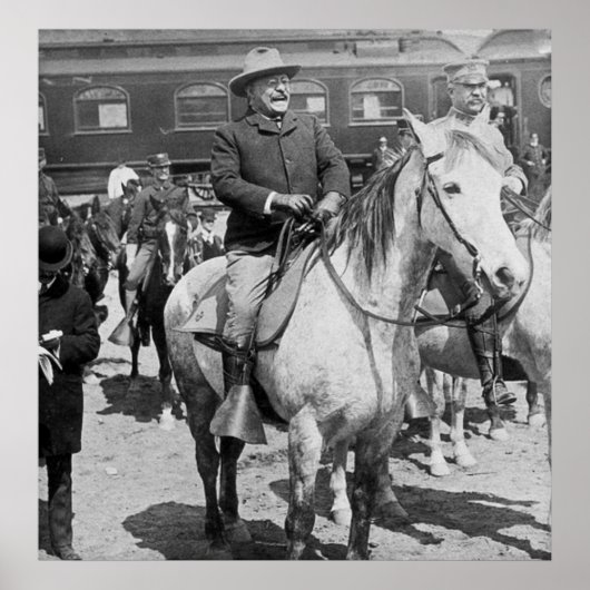 Teddy Roosevelt op Horseback in Yellowstone Poster (Voorkant)