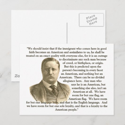 Teddy Roosevelt Quote Briefkaart (Voorkant / Achterkant)
