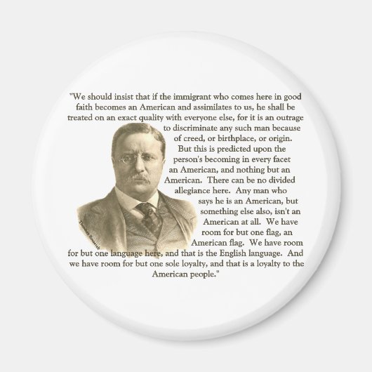 Teddy Roosevelt Quote Magneet (Voorkant)