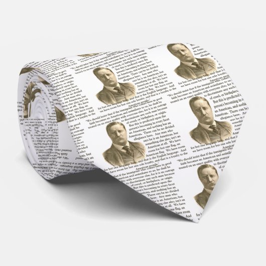 Teddy Roosevelt Quote Stropdas (Opgerold)
