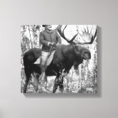 Teddy Roosevelt Riding Bull Moose Canvas Afdruk (Voorkant)